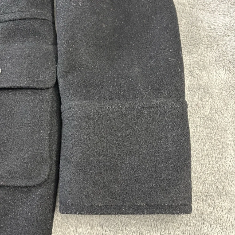 Michael Michael Kors Coat Womens‎ 12 100% Wool Solid Black Hooded Trench Outdoor